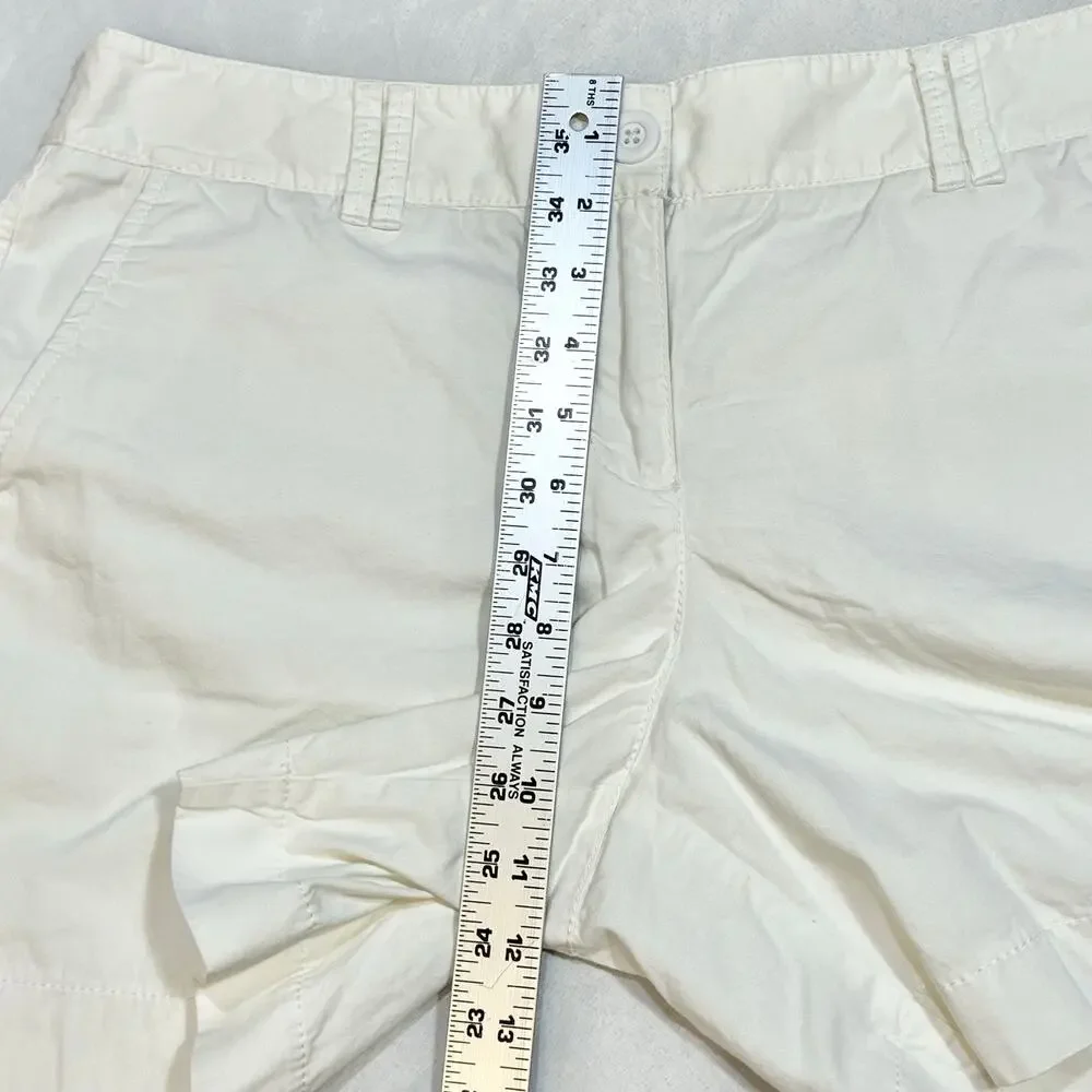 Ann Taylor LOFT Shorts Lot 3 Women 10 White Beige Geometric Linen Blend Casual